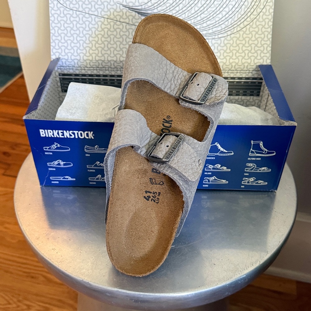 Birkenstock Light Gray Leather Sandals